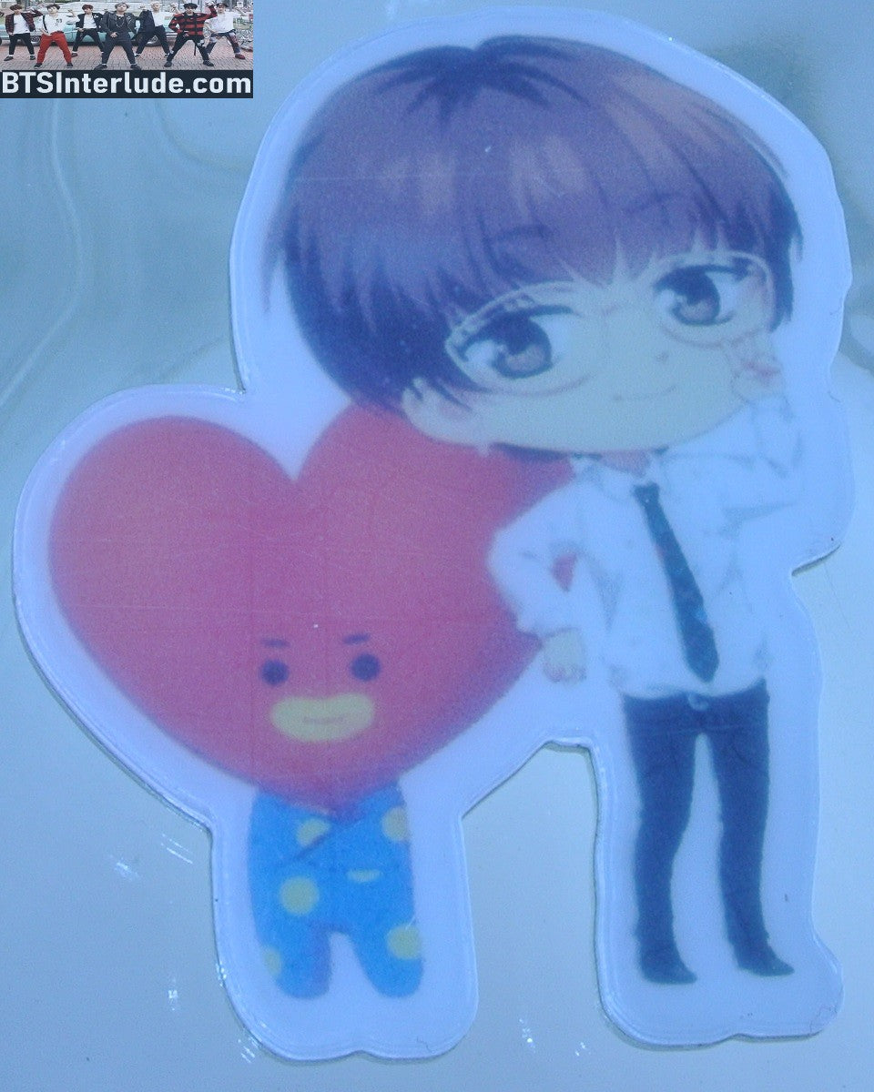 BTS PIN ACRYLIC V KIM TAEHYUNG 김태형 BT21 TATA BADGE BUTTON