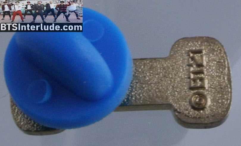BTS PIN ENAMEL BT21 GOLD BLUE BARBELL OFFICIAL COOKY TATA CHIMMY KOYA MANG SHOOKY RJ BADGE BUTTON