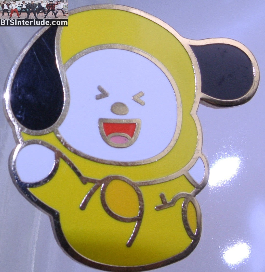 BTS PIN ENAMEL BT21 GOLD CHIMMY FALLING PARK JIMIN 박지민 OFFICIAL MERCHANDISE BADGE BUTTON