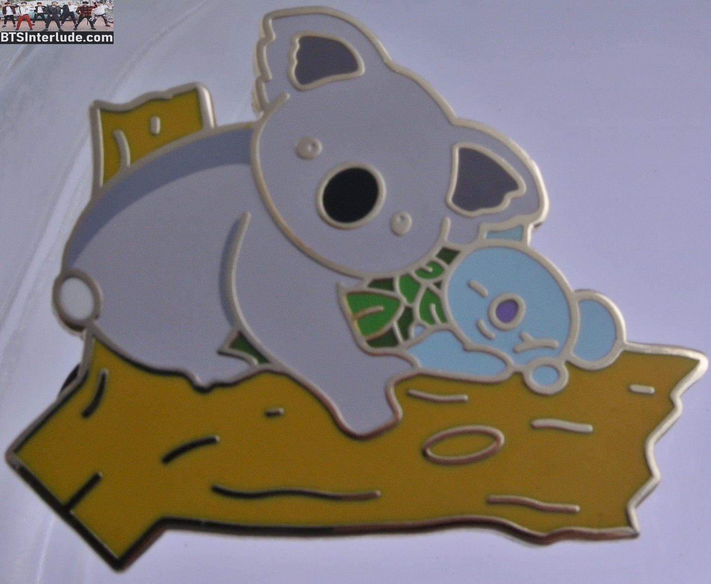 BTS PIN ENAMEL BT21 GOLD KOYA KOALA SLEEPING NEST RM KIM NAMJOON BADGE BUTTON