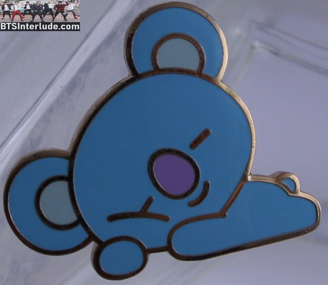 BTS PIN ENAMEL BT21 GOLD KOYA SLEEPING RM KIM NAMJOON 김남준 OFFICIAL MERCHANDISE BADGE BUTTON