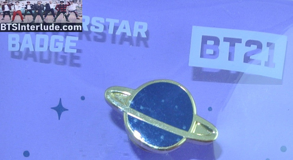 BTS PIN ENAMEL BT21 GOLD TATA BLUE PLANET V KIM TAEHYUNG 김태형 OFFICIAL MERCHANDISE BADGE BUTTON