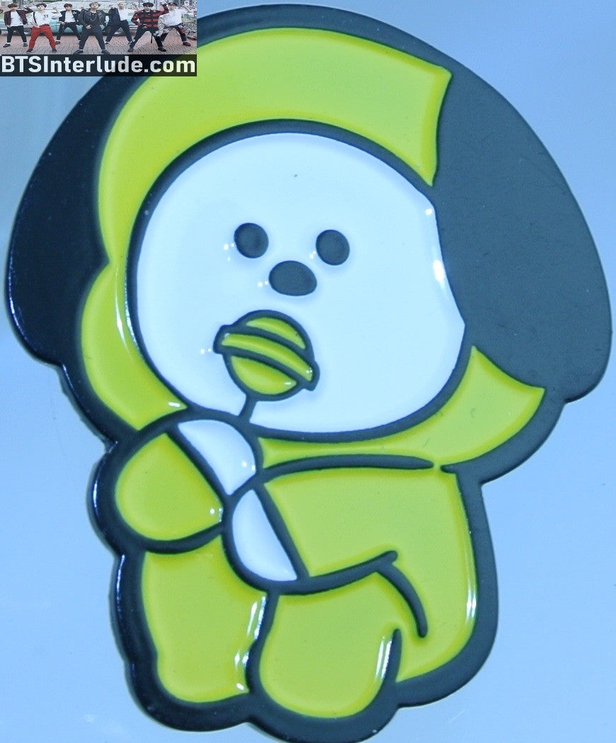 BTS PIN ENAMEL BT21 GUNMETAL CHIMMY LOLLIPOP HUGGING KNEES PARK JIMIN OFFICIAL MERCHANDISE BADGE BUTTON