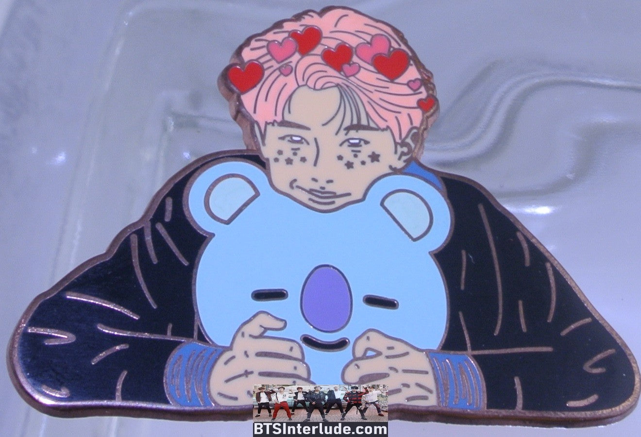 BTS PIN ENAMEL ROSE GOLD COPPER RM KIM NAMJOON 김남준 FLOWER TIARA BT21 KOYA HAPPIPOP PINS BADGE BUTTON