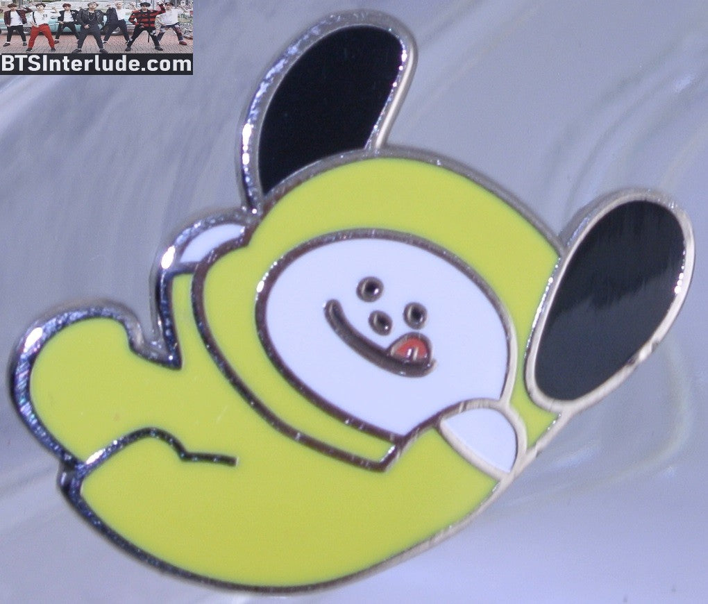 BTS PIN ENAMEL BT21 SILVER CHIMMY FALLING PARK JIMIN 박지민 PINS OVER FLOWERS BADGE BUTTON