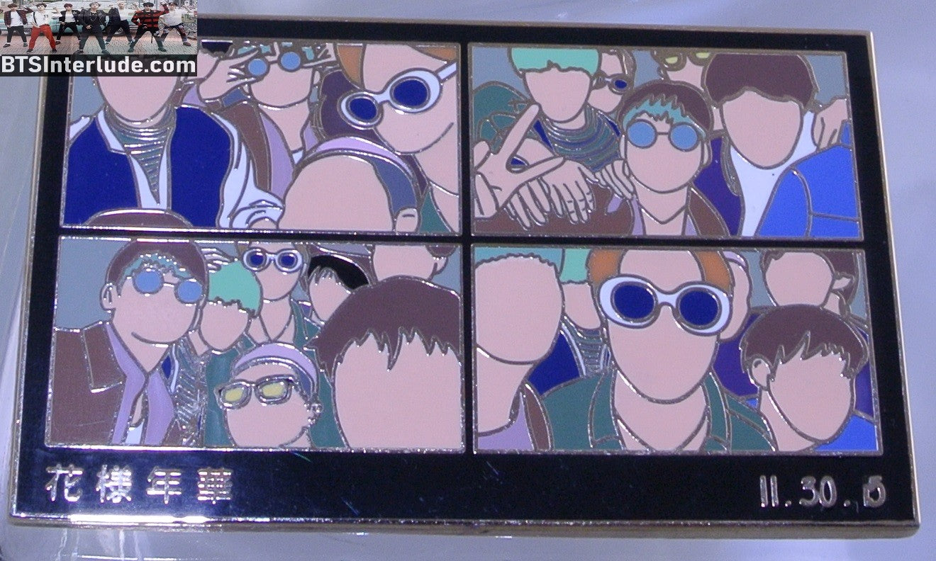 BTS PIN ENAMEL GOLD GROUP 4 SELFIES NOVEMBER 30 2015 DIMINIE PINS JUNGKOOK V JIMIN RM J-HOPE SUGA JIN BADGE BUTTON