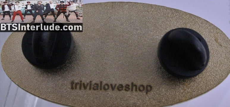 BTS PIN ENAMEL GOLD GROUP EUPHORIA MUSIC VIDEO OVAL JUNGKOOK V JIMIN RM J-HOPE SUGA JIN BADGE BUTTON