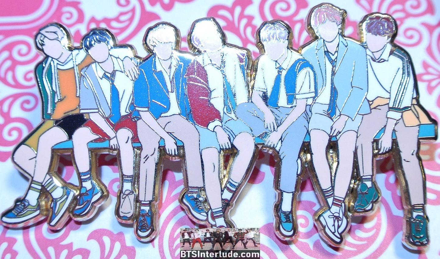 BTS PIN ENAMEL GOLD GROUP LOVE YOURSELF ANSWER PLAYGROUND JUNGKOOK V JIMIN RM J-HOPE SUGA JIN BADGE BUTTON