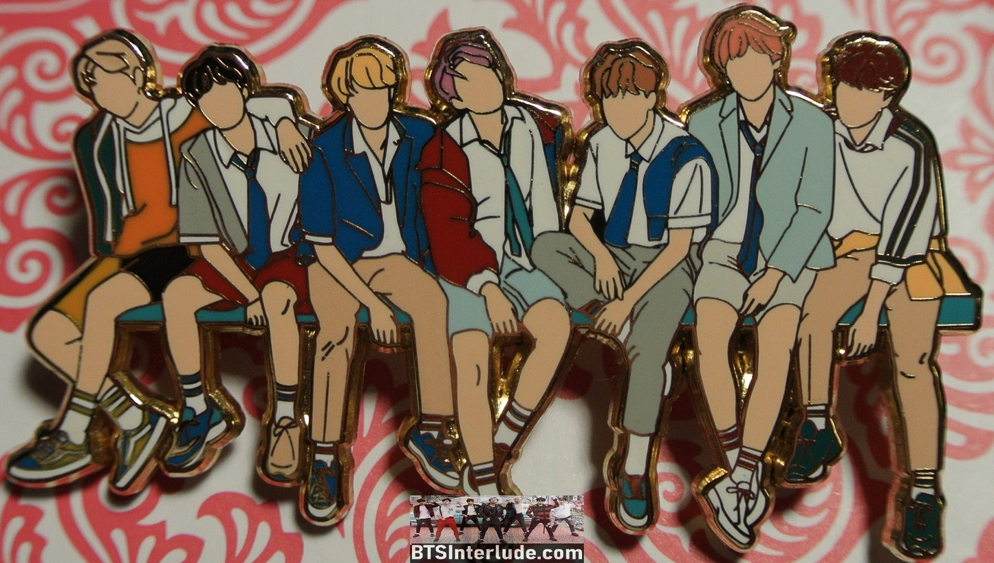 BTS PIN ENAMEL GOLD GROUP LOVE YOURSELF ANSWER PLAYGROUND JUNGKOOK V JIMIN RM J-HOPE SUGA JIN BADGE BUTTON