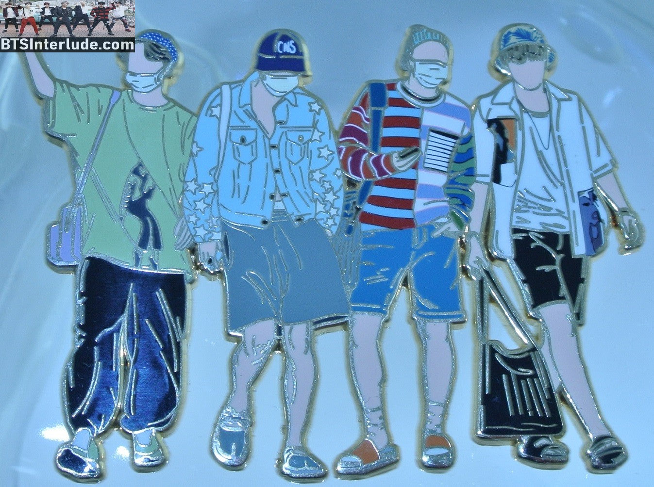BTS PIN ENAMEL GOLD J-HOPE JUNG HOSEOK 정호석 4 FRAMES AIRPORT FASHION OT7 PINS XL BADGE BUTTON