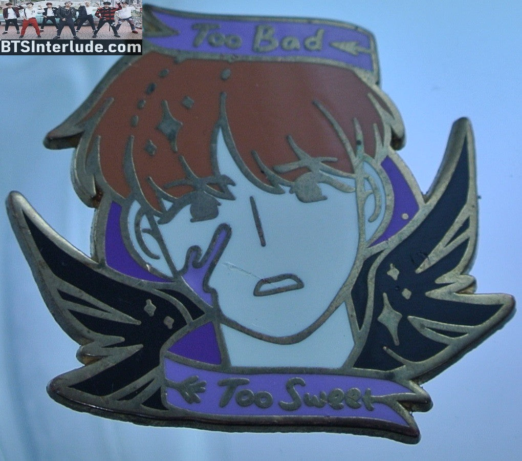 BTS PIN ENAMEL GOLD J-HOPE JUNG HOSEOK 정호석 BOY MEETS EVIL TOO BAD TOO SWEET LYRICS BADGE BUTTON