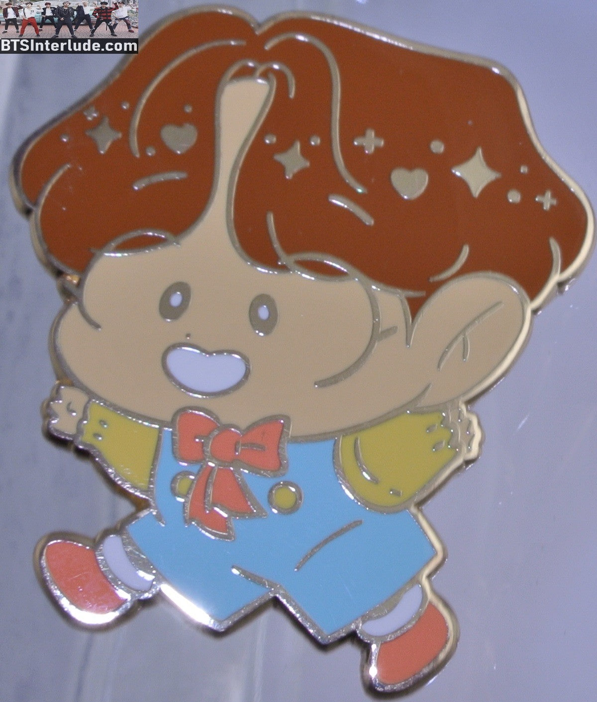 BTS PIN ENAMEL GOLD J-HOPE JUNG HOSEOK 정호석 CHIBI OVERALLS YELLOW SHIRT HOBI CANNOLI PINS BADGE BUTTON