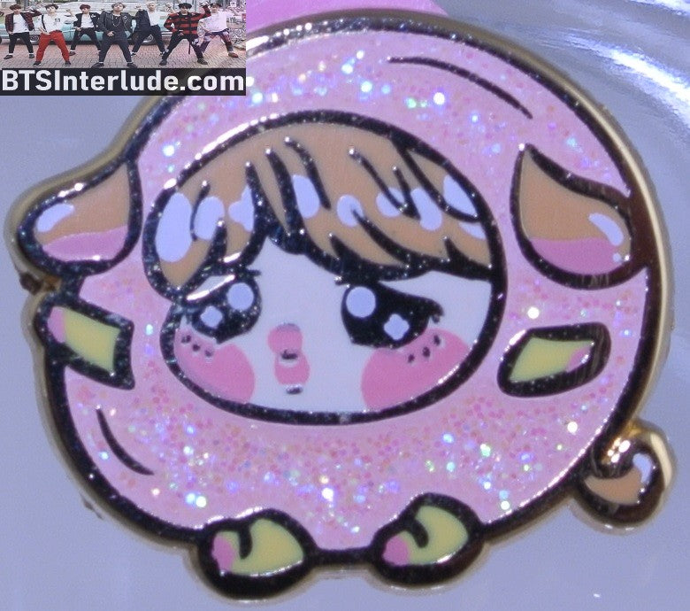 BTS PIN ENAMEL GOLD PARK JIMIIN 박지민 CHIBI PINK PIG? KIMAGINE ARTS PINS BADGE BUTTON