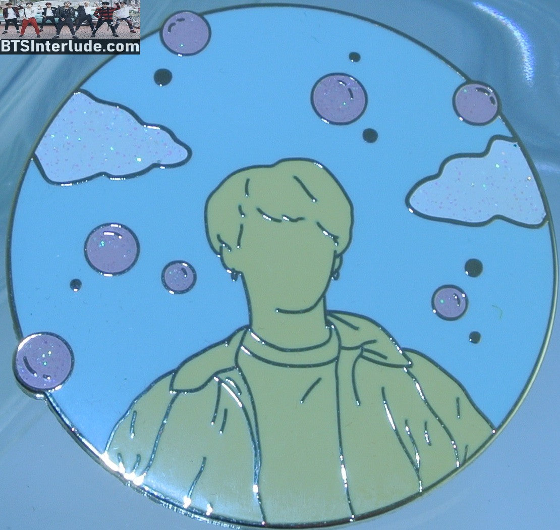 BTS PIN ENAMEL GOLD PARK JIMIIN 박지민 SERENDIPITY THEME PINK BUBBLES BADGE BUTTON