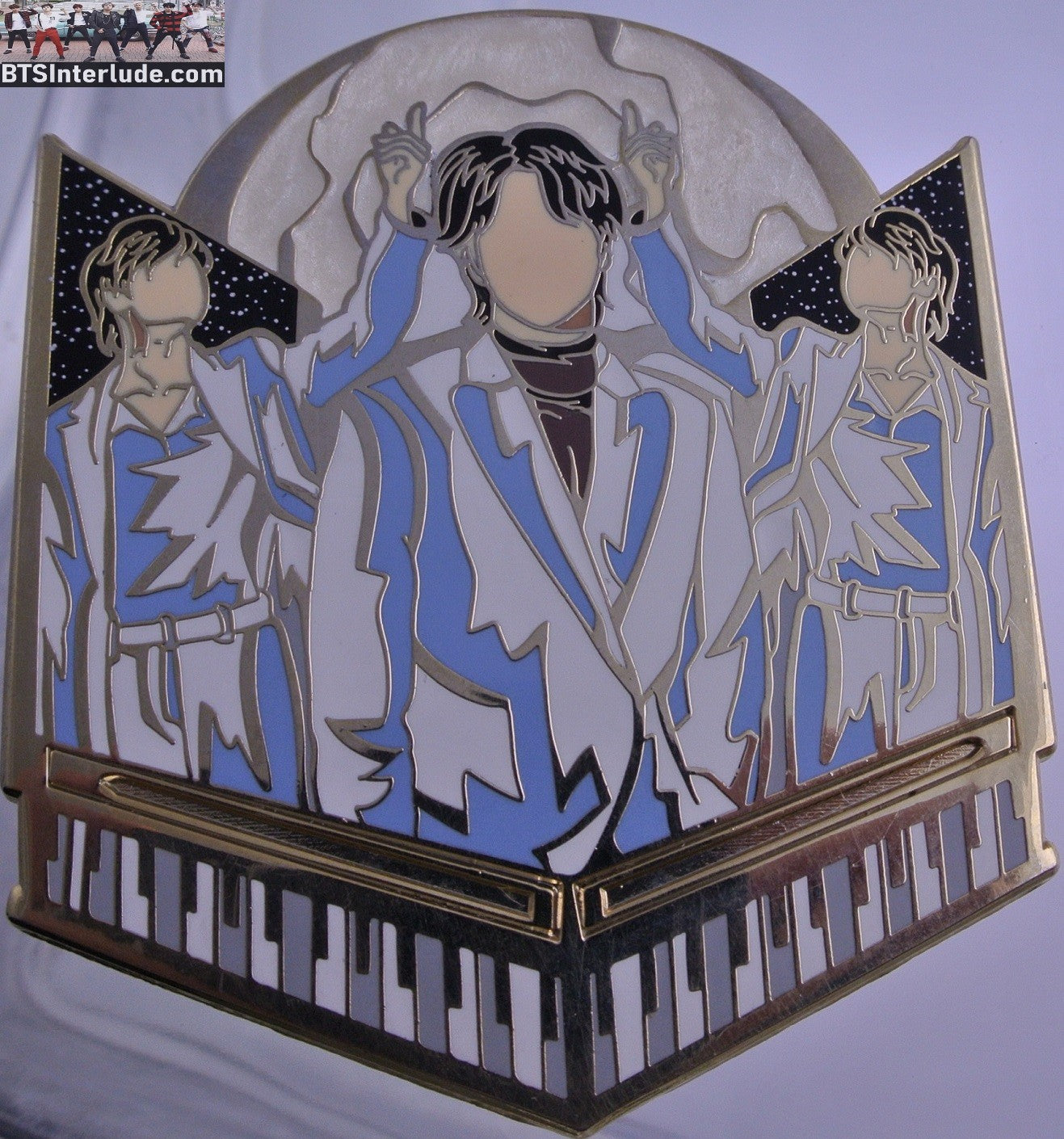 BTS PIN ENAMEL GOLD JIN KIM SEOKJIN 김석진 EPIPHANY 3 FRAMES PIANO MONAS LAB CO PINS BUTTON BADGE