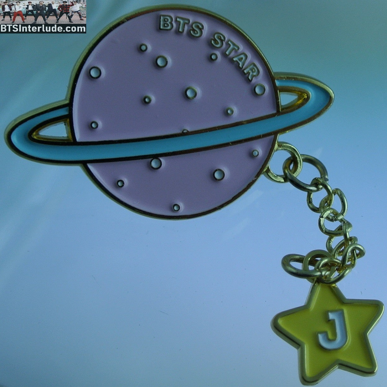 BTS PIN ENAMEL GOLD JIN KIM SEOKJIN 김석진 MOON THEME PINK SATURN MOON GOLD J STAR DROP BUTTON BADGE
