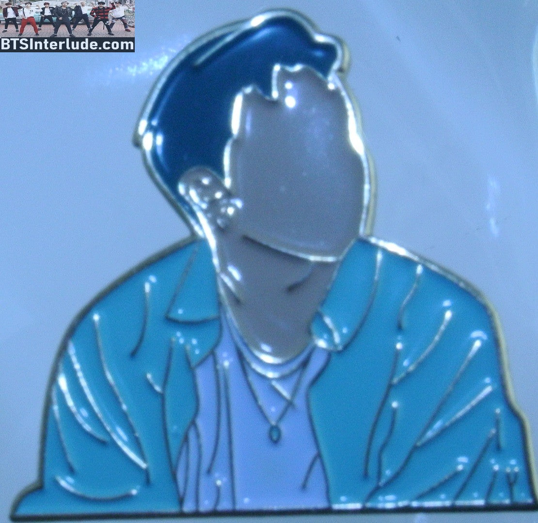 BTS PIN ENAMEL GOLD RM KIM NAMJOON 김남준 DYNAMITE MUSIC VIDEO BLUE HAIR BADGE BUTTON