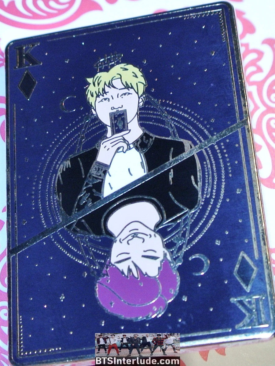 BTS PIN ENAMEL GOLD RM KIM NAMJOON 김남준 BLACK 2 IMAGE KING CARD BADGE BUTTON