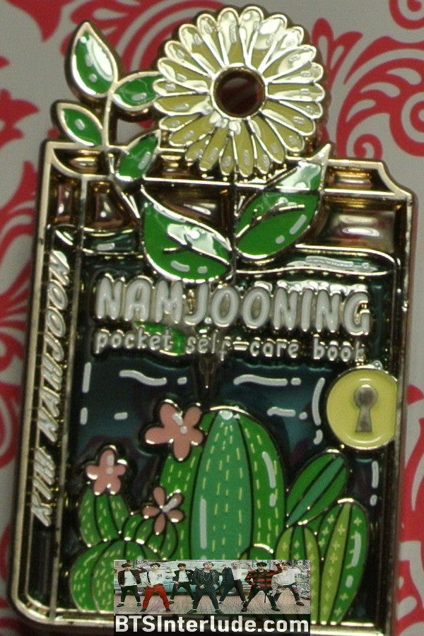 BTS PIN ENAMEL GOLD RM KIM NAMJOON 김남준 NAMJOONING BOOK SUNFLOWER BADGE BUTTON
