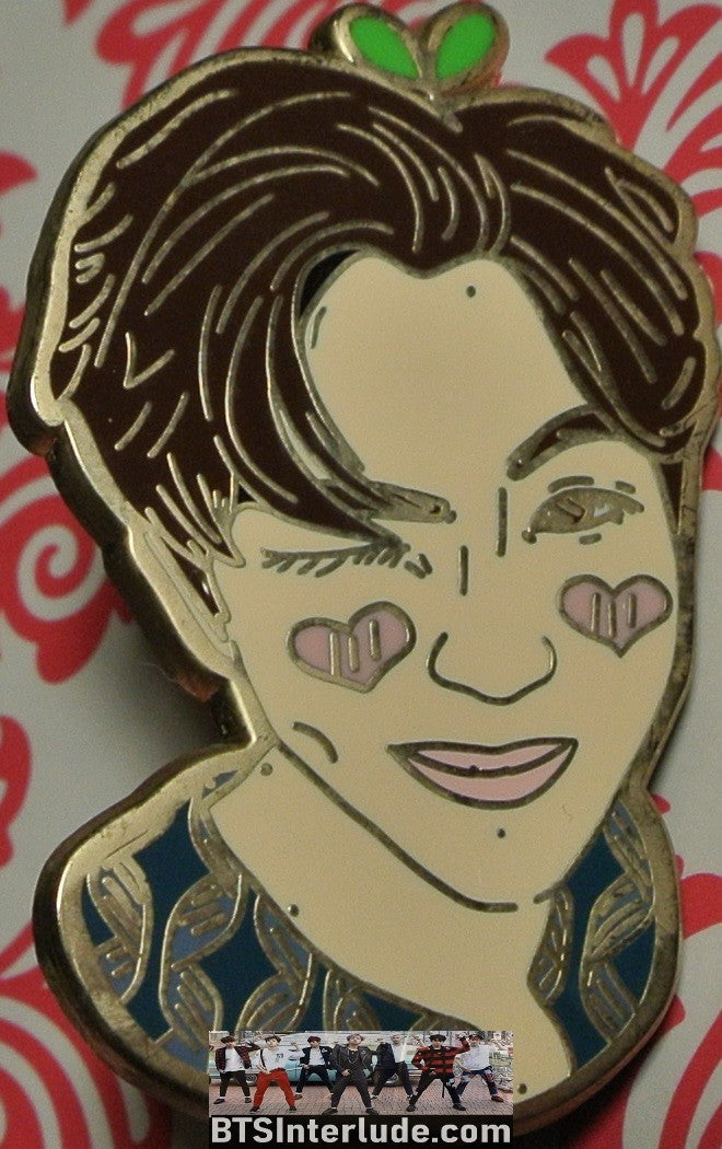 BTS PIN ENAMEL GOLD RM KIM NAMJOON 김남준 WINK HEART CHEEKS BANGTAN PINS BADGE BUTTON