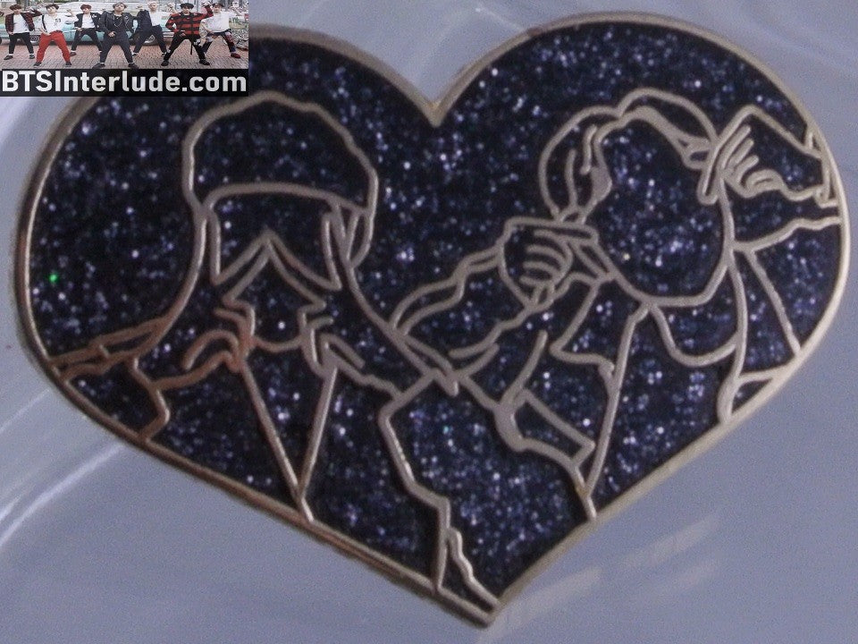 BTS PIN ENAMEL GOLD SUB-UNIT V KIM TAEHYUNG J-HOPE JUNG HOSEOK DARK BLUE GLITTER HEART UME PINS BADGE BUTTON