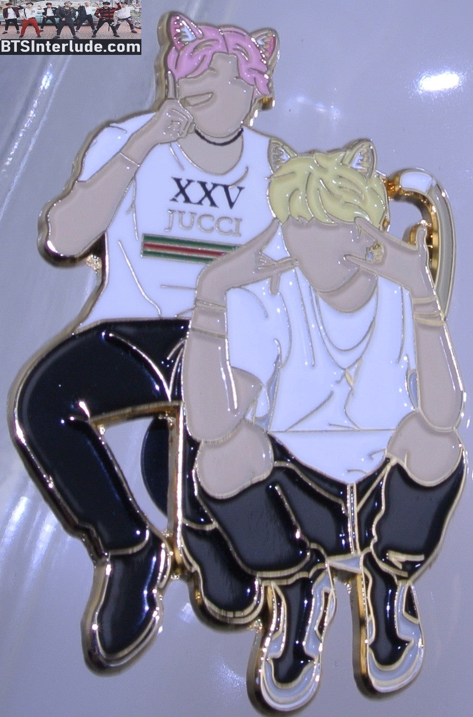 BTS PIN ENAMEL GOLD SUB-UNIT SUGA MIN YOONGI PARK JIMIN SERENDIPITY AGUST D KITTY GANG WHITE SHIRTS NEVERMIND SPRING PINS BADGE BUTTON