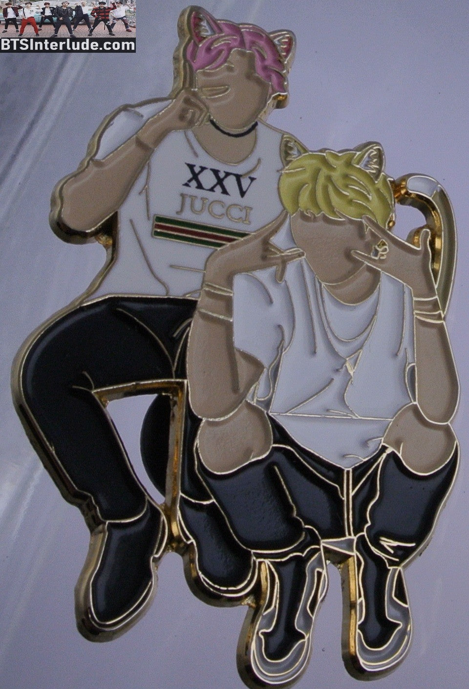 BTS PIN ENAMEL GOLD SUB-UNIT SUGA MIN YOONGI PARK JIMIN SERENDIPITY AGUST D KITTY GANG WHITE SHIRTS NEVERMIND SPRING PINS BADGE BUTTON