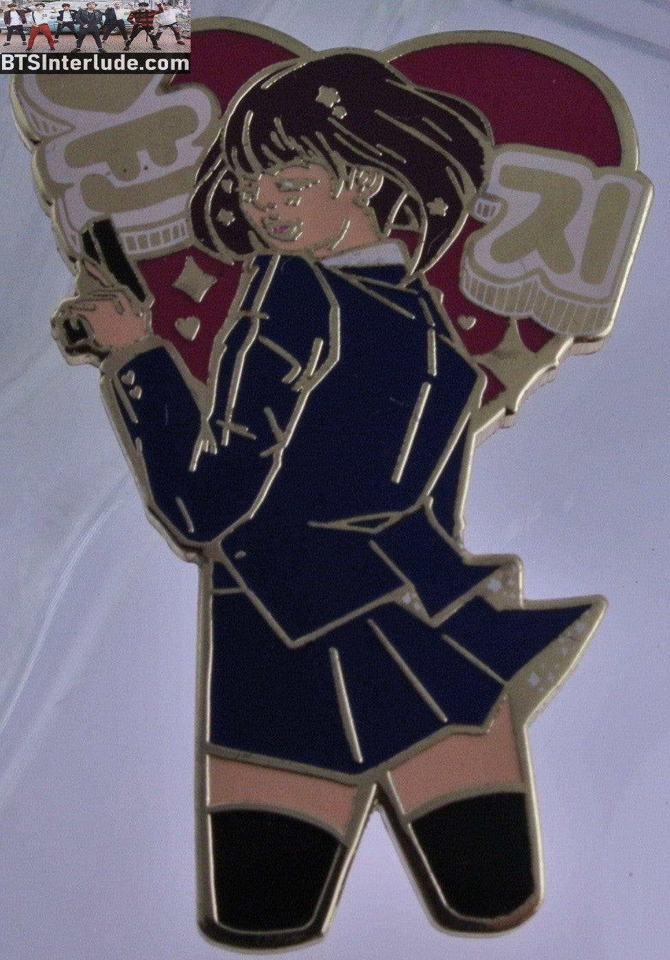 BTS PIN ENAMEL GOLD SUGA MIN YOONGI 민윤기 "YOONJI" FEMALE VARIANT HEART SERENDIPITY PARADE PINS BADGE BUTTON