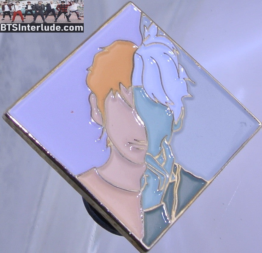 BTS PIN ENAMEL GOLD V KIM TAEHYUNG 김태형 LOVE YOURSELF ANSWER SPLIT BADGE BUTTON