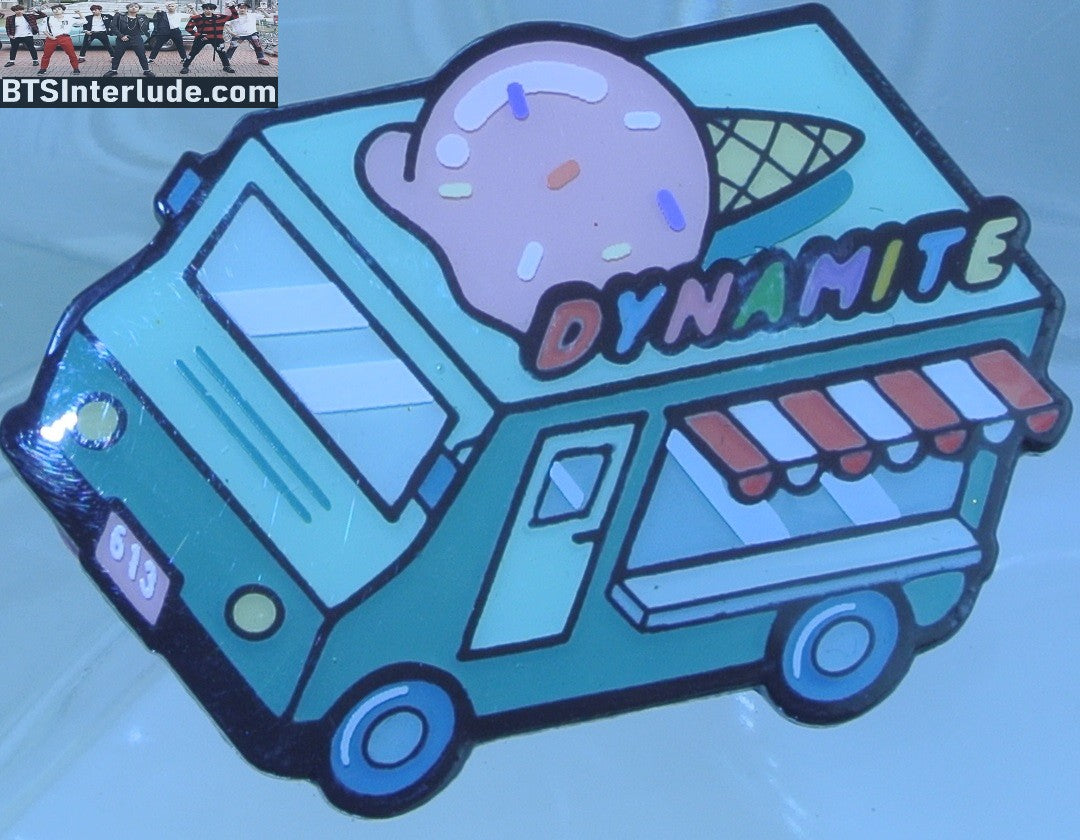 BTS PIN ENAMEL GUNMETAL GROUP DYNAMITE ICE CREAM TRUCK JUNGKOOK V JIMIN RM J-HOPE SUGA JIN BADGE BUTTON