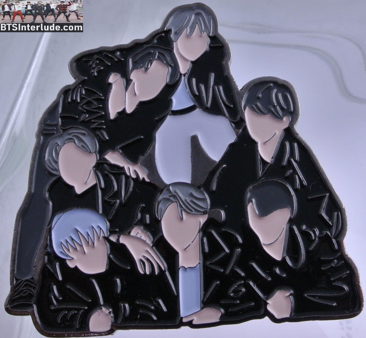 BTS PIN ENAMEL GUNMETAL GROUP MOTS 7 MAP OF THE SOUL SOFT ENAMEL JUNGKOOK V JIMIN RM J-HOPE SUGA JIN BADGE BUTTON