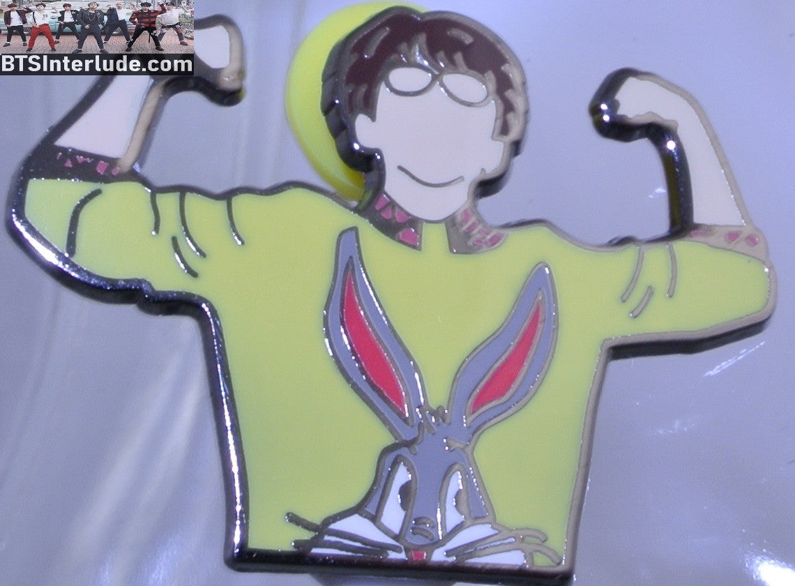 BTS PIN ENAMEL GUNMETAL J-HOPE JUNG HOSEOK 정호석 BUGS BUNNY SWEATER IDOL MUSIC VIDEO