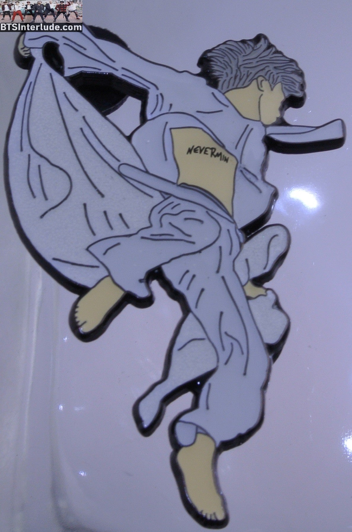 BTS PIN ENAMEL GUNMETAL PARK JIMIN 박지민 2018 MMAS PERFORMANCE NEVERMIND TATTOO BADGE BUTTON