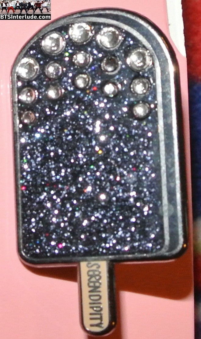 BTS PIN ENAMEL GUNMETAL PARK JIMIIN 박지민 SERENDIPITY THEME ICE CREAM RHINESTONES BADGE BUTTON