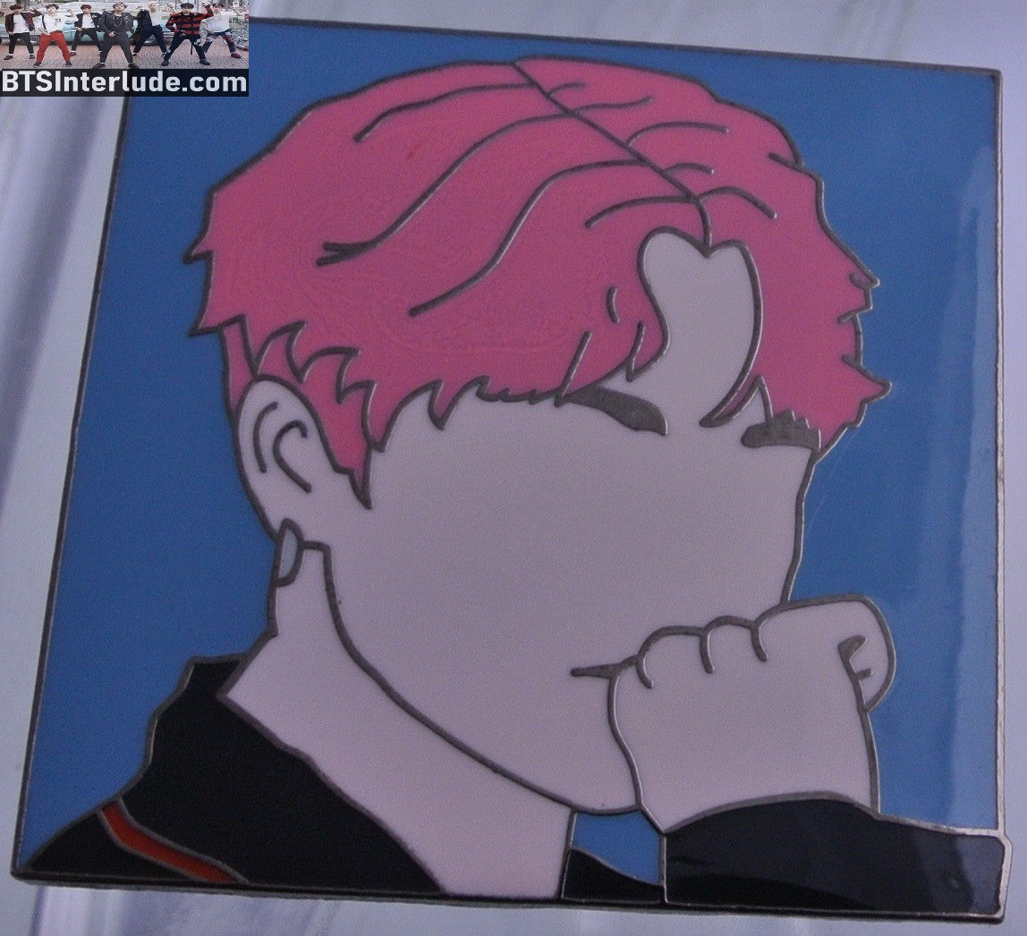 BTS PIN ENAMEL GUNMETAL JEON JUNGKOOK 전정국 IDOL MUSIC VIDEO PINK HAIR BADGE BUTTON