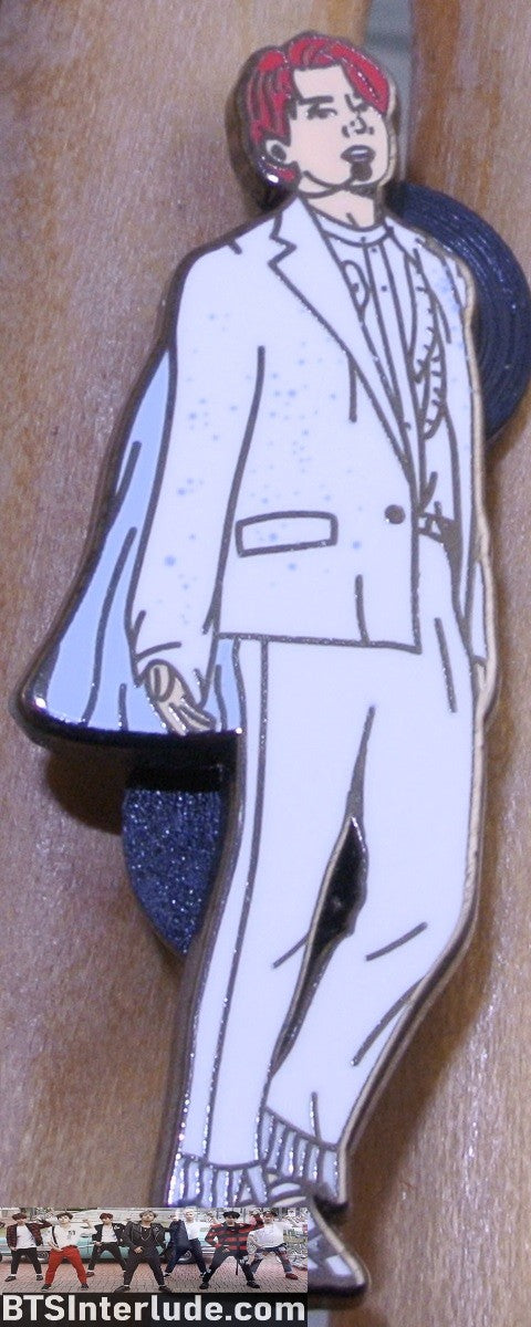 BTS PIN ENAMEL GUNMETAL JEON JUNGKOOK 전정국 2018 LOVE YOURSELF WORLD TOUR WHITE CAPE PINS OVER FLOWERS BADGE BUTTON