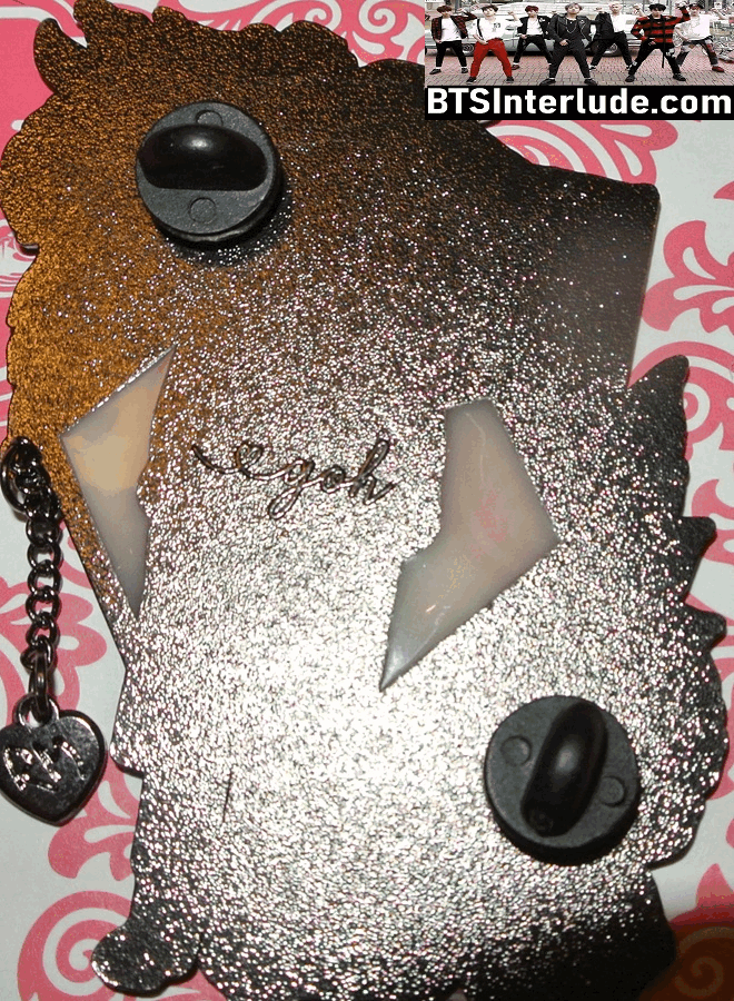 BTS PIN ENAMEL GUNMETAL RM KIM NAMJOON 김남준 GREYSCALE UMBRELLA STAINED GLASS HEART DANGLE PINK FLOWERS EGOH PINS BADGE BUTTON