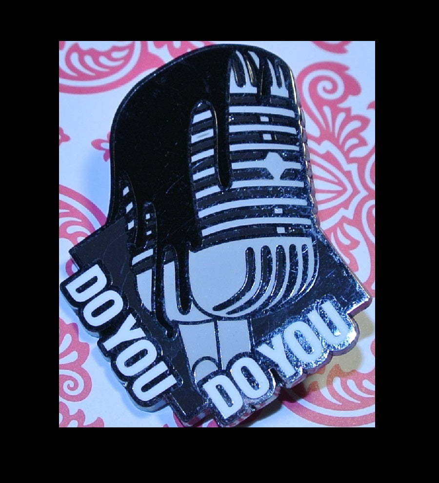 BTS PIN ENAMEL GUNMETAL RM KIM NAMJOON 김남준 DO YOU THEME MICROPHONE BADGE BUTTON
