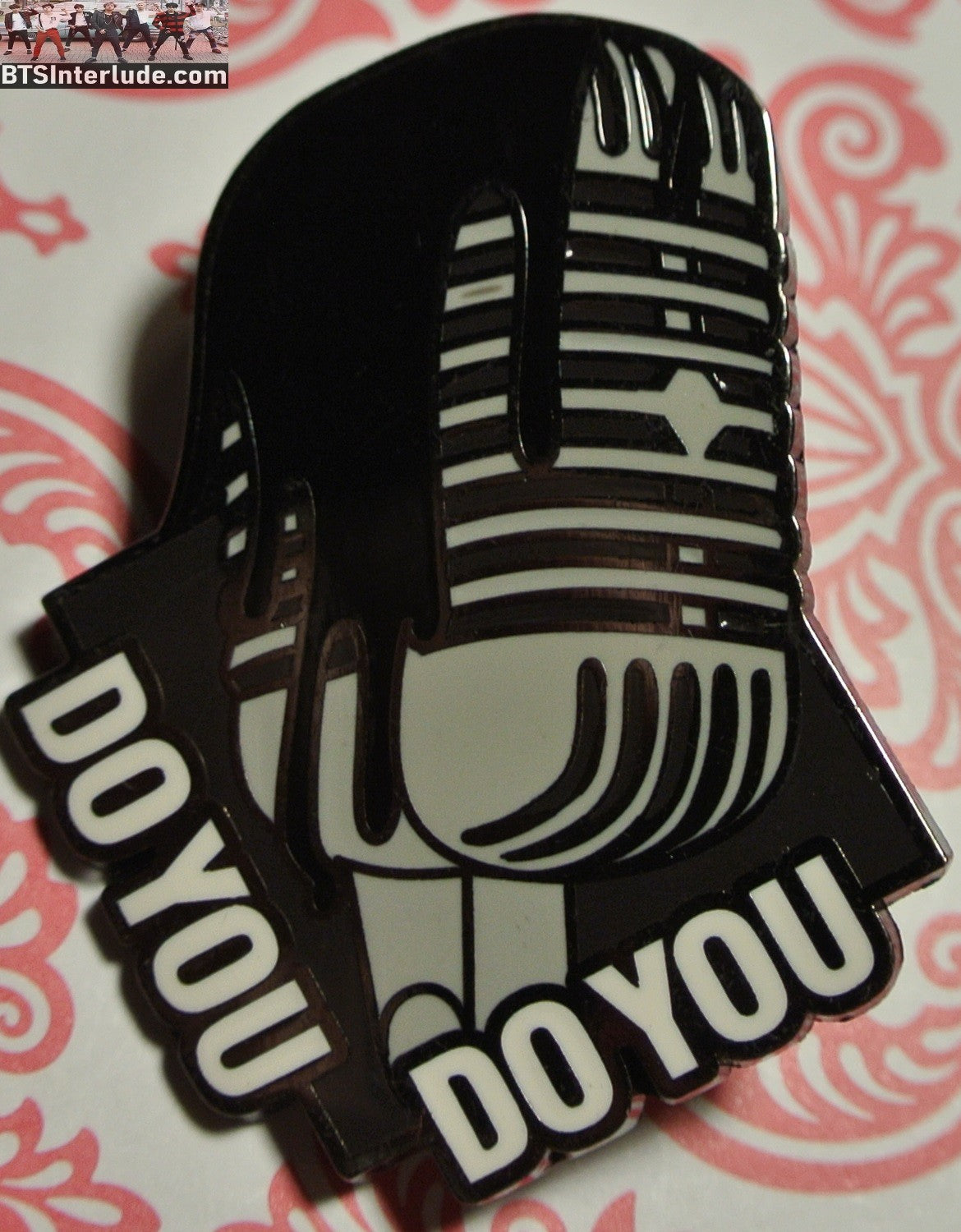 BTS PIN ENAMEL GUNMETAL RM KIM NAMJOON 김남준 DO YOU THEME MICROPHONE BADGE BUTTON