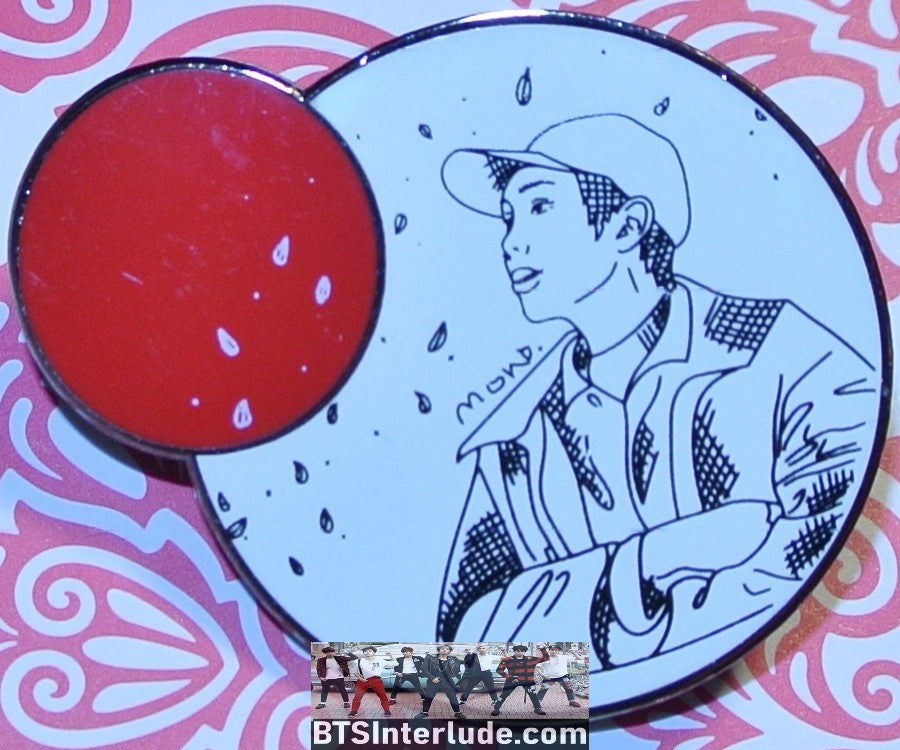 BTS PIN ENAMEL GUNMETAL RM KIM NAMJOON 김남준 SMALL RED MOON WHITE BOSIE BANGTAN PINS BADGE BUTTON