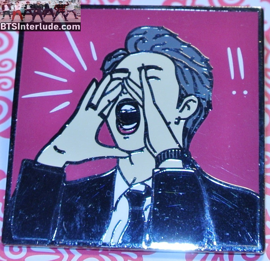 BTS PIN ENAMEL GUNMETAL RM KIM NAMJOON 김남준 2018 MAMAS YELLING BADGE BUTTON