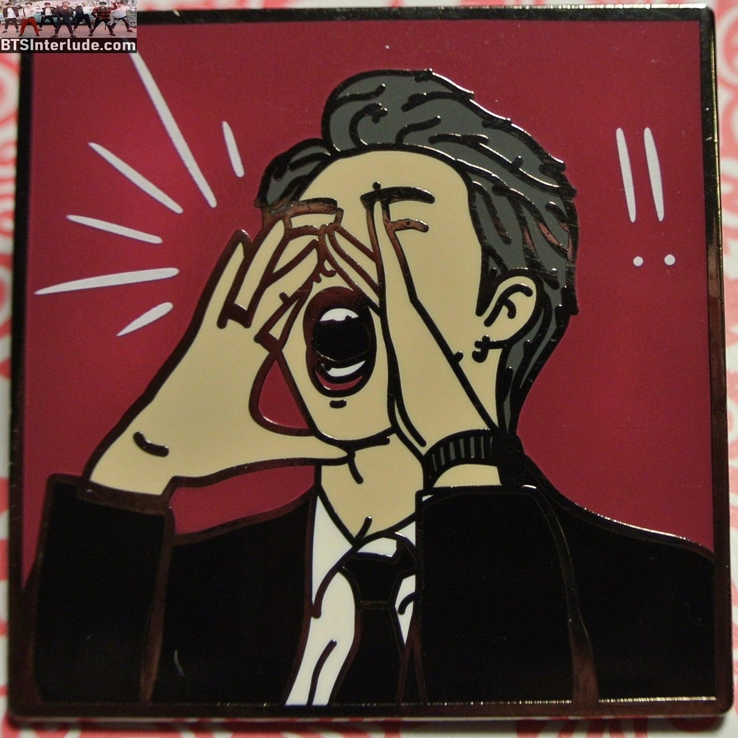 BTS PIN ENAMEL GUNMETAL RM KIM NAMJOON 김남준 2018 MAMAS YELLING BADGE BUTTON