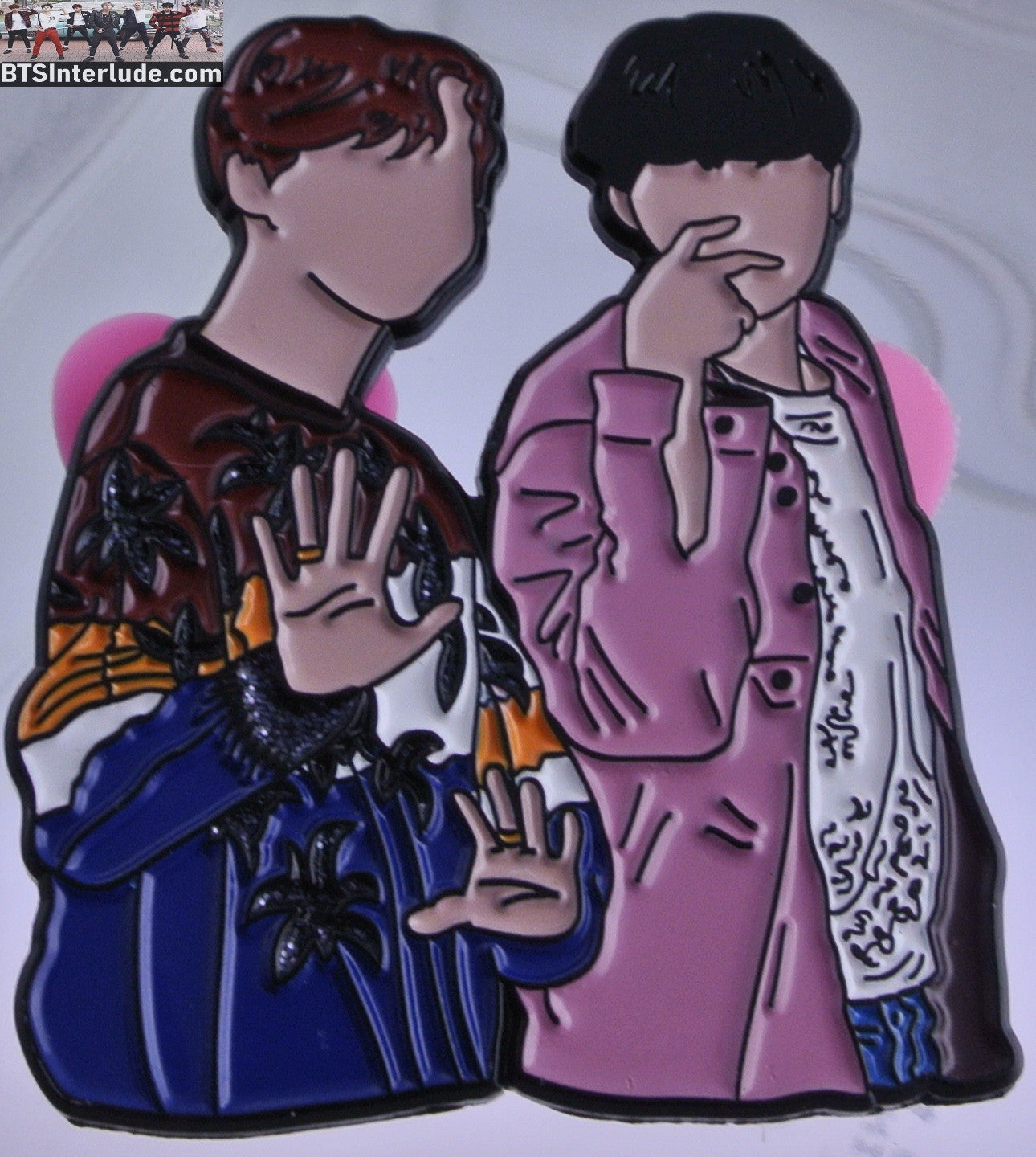 BTS PIN ENAMEL GUNMETAL SUB-UNIT J-HOPE JUNG HOSEOK JIN KIM SEOKJIN JAMES CORDEN FLINCH BANGTAN BOYS PINS BADGE BUTTON
