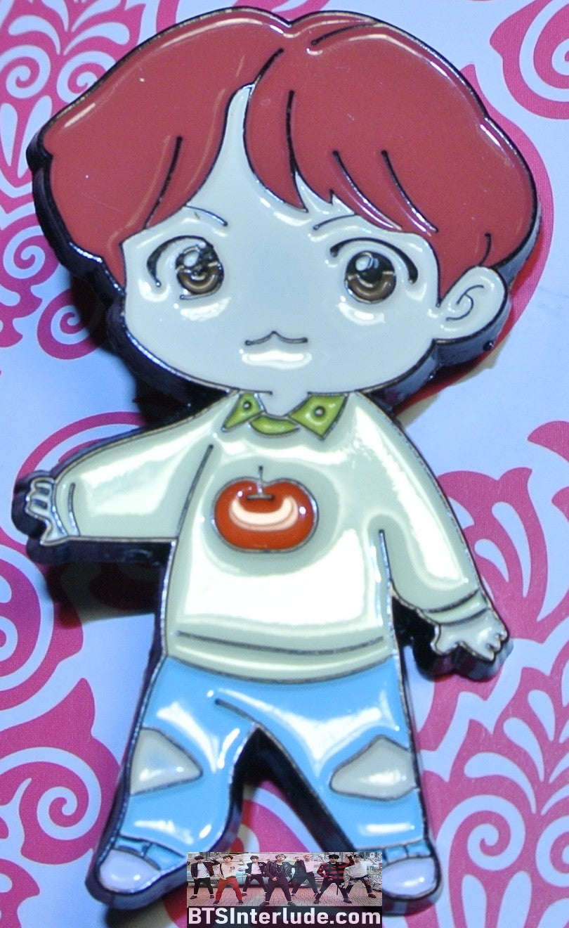 BTS PIN ENAMEL GUNMETAL SUGA MIN YOONGI 민윤기 IDOL TINY TAN TOMATO SWEATER BADGE BUTTON