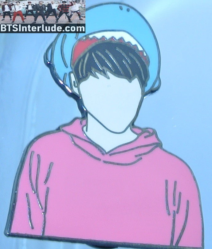 BTS PIN ENAMEL GUNMETAL SUGA MIN YOONGI 민윤기 RED HOODIE SHARK HEAD HAT MOONCHILD DESIGNS PINS BADGE BUTTON