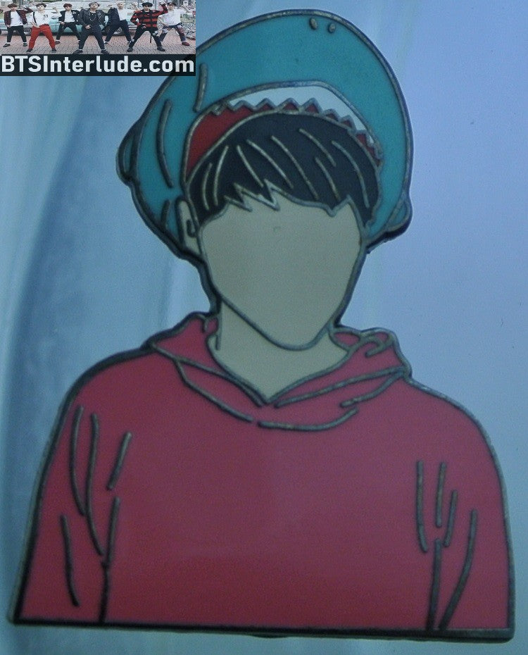 BTS PIN ENAMEL GUNMETAL SUGA MIN YOONGI 민윤기 RED HOODIE SHARK HEAD HAT MOONCHILD DESIGNS PINS BADGE BUTTON