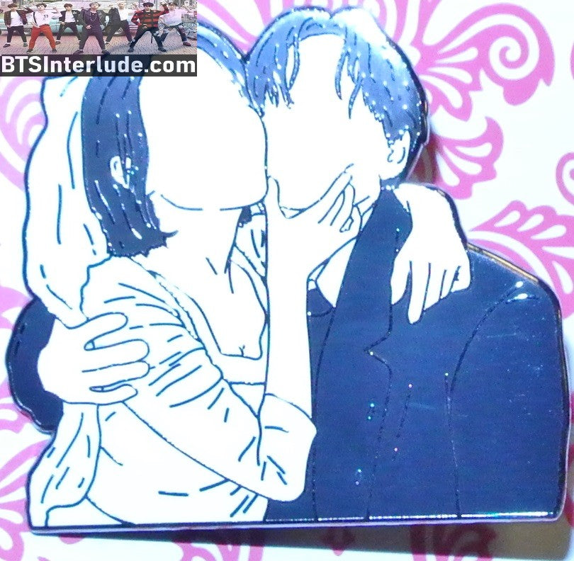 BTS PIN ENAMEL GUNMETAL V KIM TAEHYUNG 김태형 IU LOVE WINS ALL WEDDING PHOTO BOOTH MUSIC VIDEO SEOUL & MOON PINS BADGE BUTTON