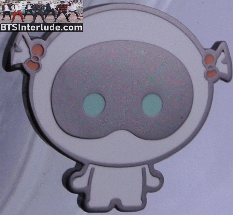 BTS PIN ENAMEL GUNMETAL JIN KIM SEOKJIN 김석진 WOOTTEO ASTRONAUT PIGTAILS BADGE BUTTON