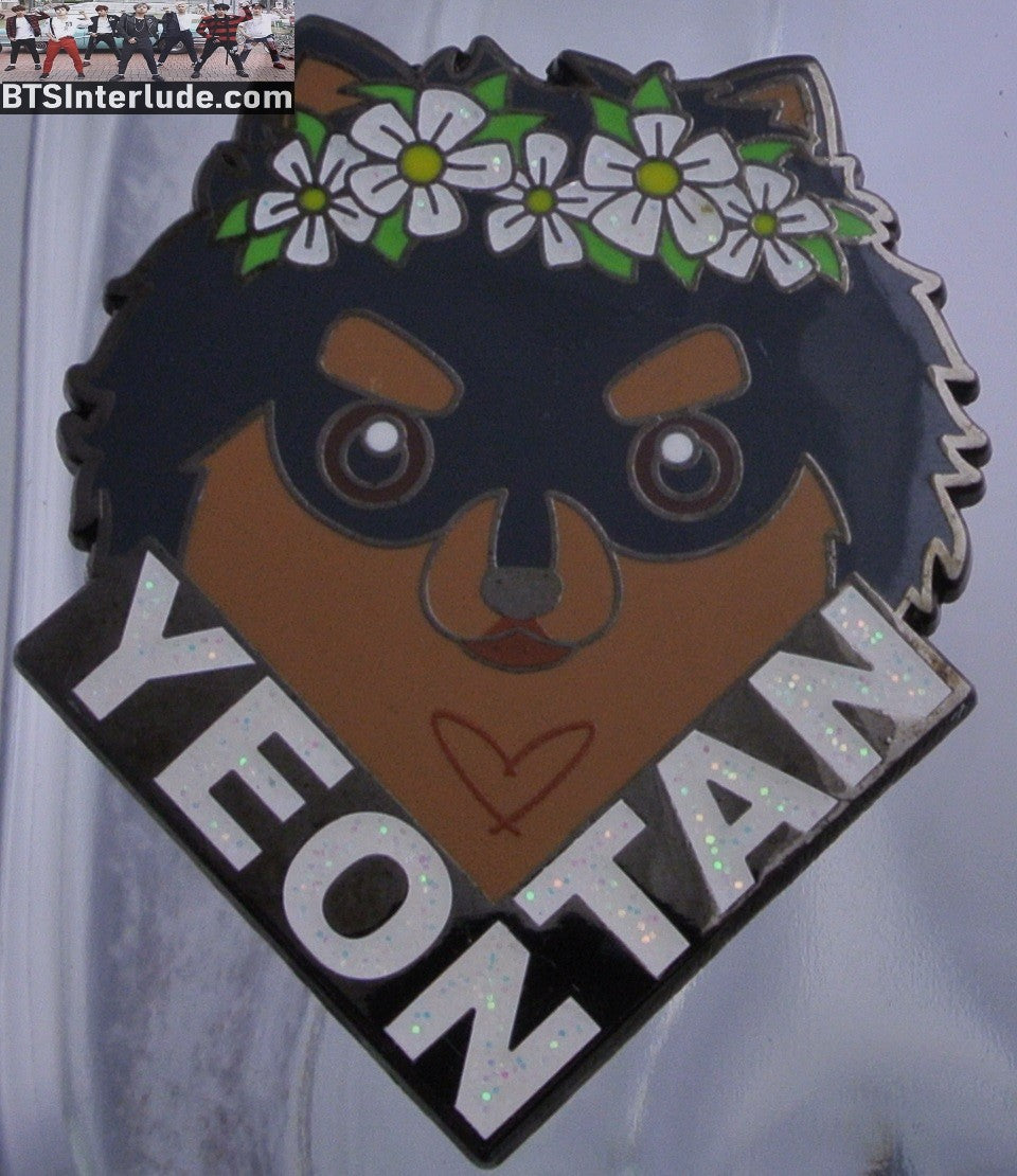BTS PIN ENAMEL GUNMETAL V KIM TAEHYUNG 김태형 YEONTAN DAISY FLOWER TIARA BADGE BUTTON