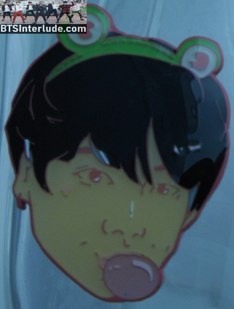 BTS PIN ENAMEL PINK JEON JUNGKOOK 전정국 FACE FROG EYE HEADBAND BUBBLEGUM CLOUD 9 PINS BADGE BUTTON